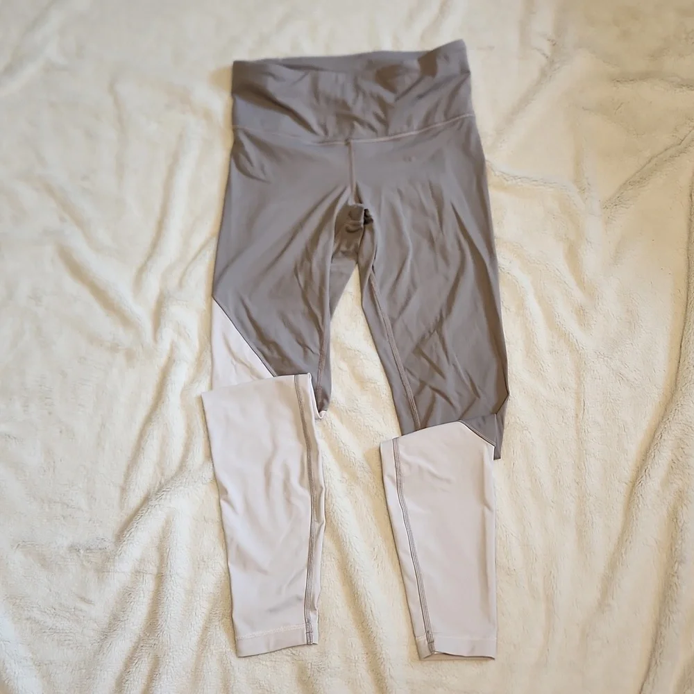 lululemon athletica Speed Wunder Gray & White Colorblock Leggings Women's Size 6